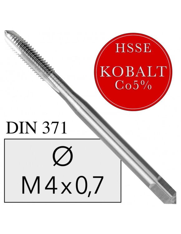 M4x0,7 Gwintownik Maszynowy HSSE Co5 DIN 371 Prosty