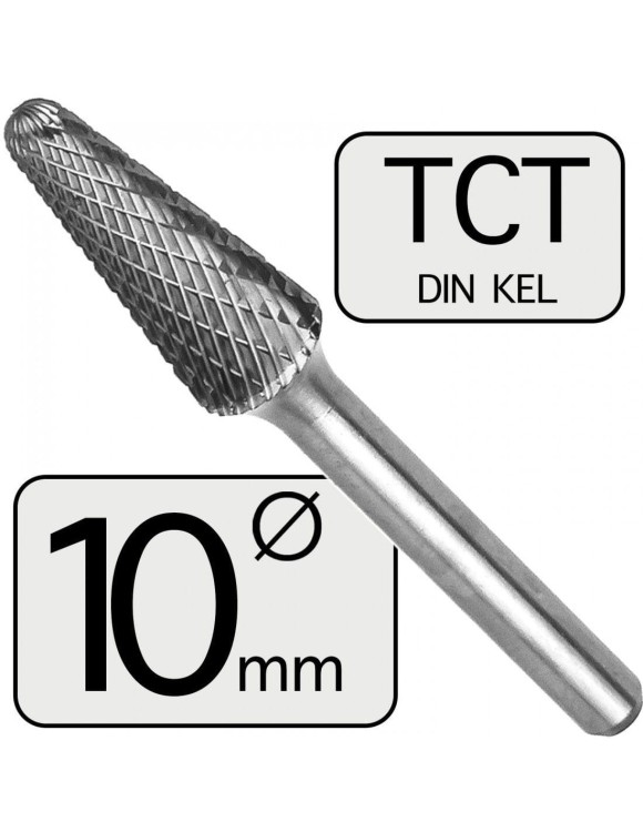 10 mm Pilnik Obrotowy HM Stożkowy Zaokrąglony KEL