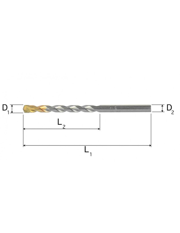5 x 150 mm Wiertło do betonu udarowe 2-ostrzowe z Chwytem Walcowym