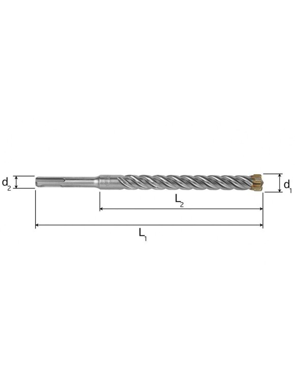 24 x 250 mm Wiertło do betonu udarowe 4-ostrzowe z Chwytem SDS Plus