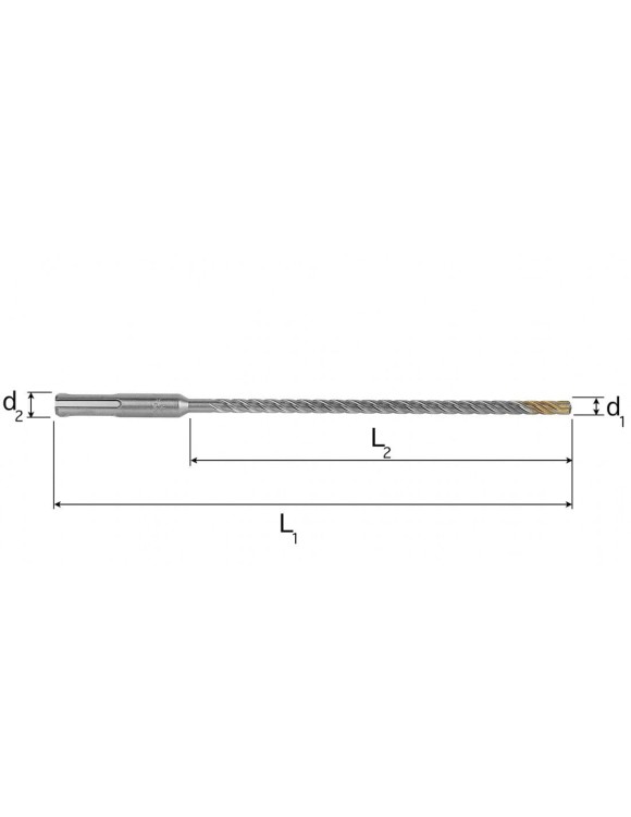 10 x 210 mm Wiertło do betonu udarowe 4-ostrzowe z Chwytem SDS Plus