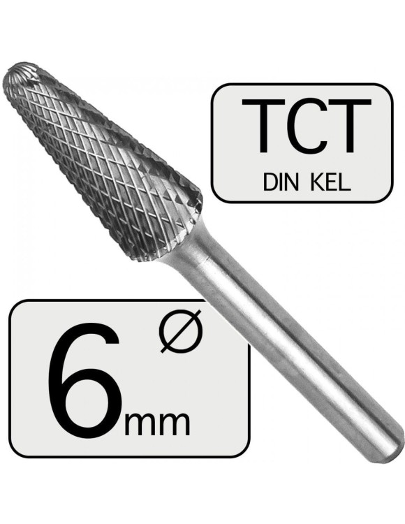 6 mm Pilnik Obrotowy HM Stożkowy Zaokrąglony KEL