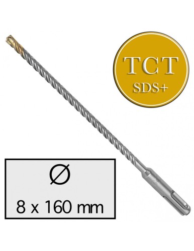 8 x 160 mm Wiertło do betonu udarowe 4-ostrzowe z Chwytem SDS Plus