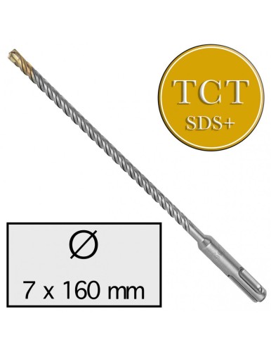 7 x 160mm Wiertło do betonu udarowe 4-ostrzowe z Chwytem SDS Plus