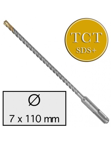 7 x 110mm Wiertło do betonu udarowe 4-ostrzowe z Chwytem SDS Plus